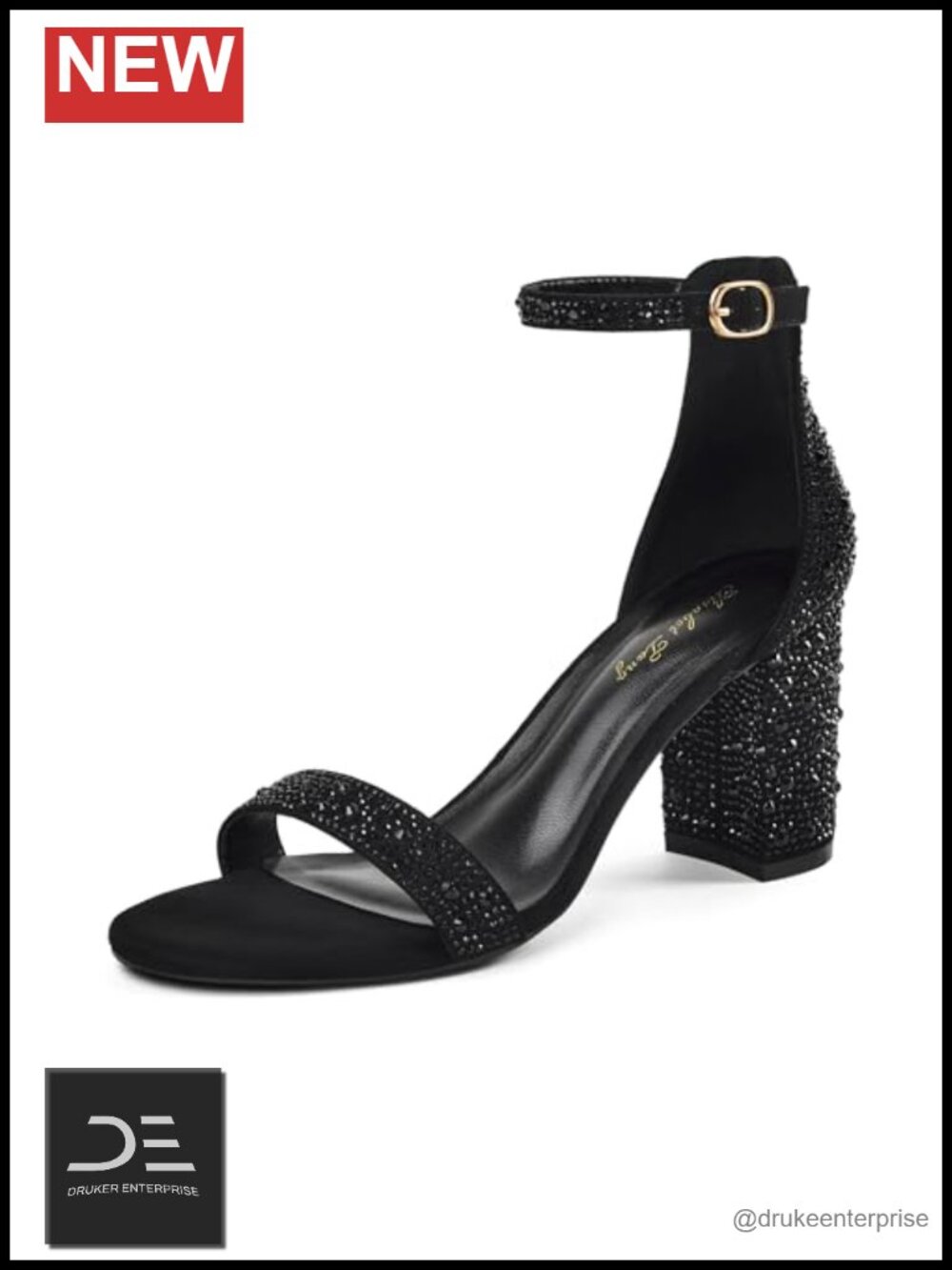 Chunky Block Heels Sandals Ankle Strap Open Toe 3.14 Inch Heeled Party Wedding